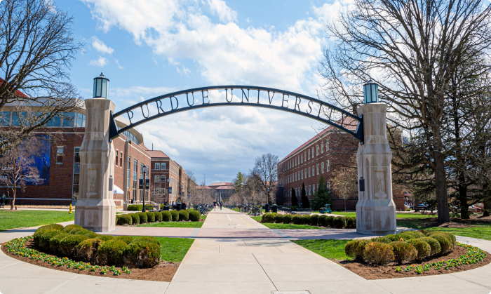 Entrance Gate and Walkway at Purdue University
