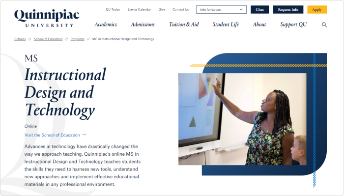 Online Master of Science in Instructional Design from Quinnipiac University