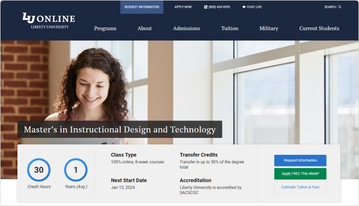 Online Master’s in Instructional Design and Technology from Liberty University