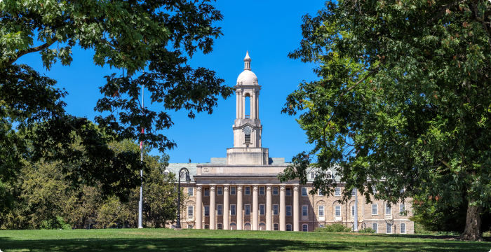 The Old Main building on the campus of Penn State University