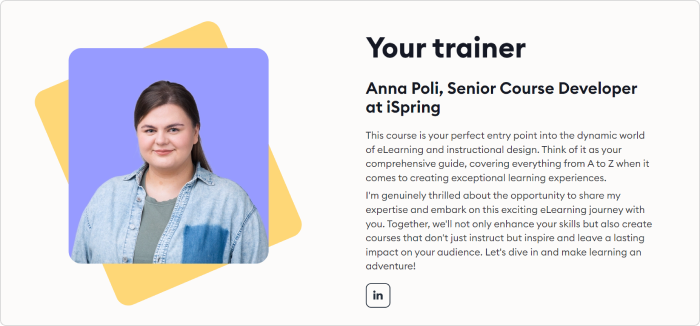 The trainer from iSpring Academy