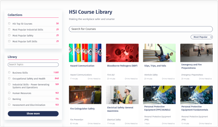 The HSI course library
