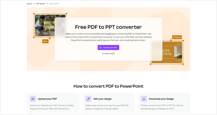 Canva - PDF to PPT converter tool