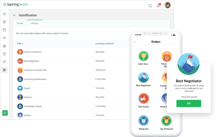 Gamification in iSpring Learn