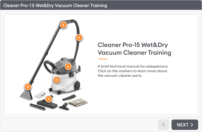 Vacuum Cleaner interactive training