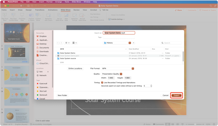 Export PPT Video Presentation on Mac