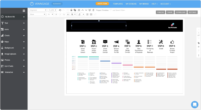 Venngage timeline maker