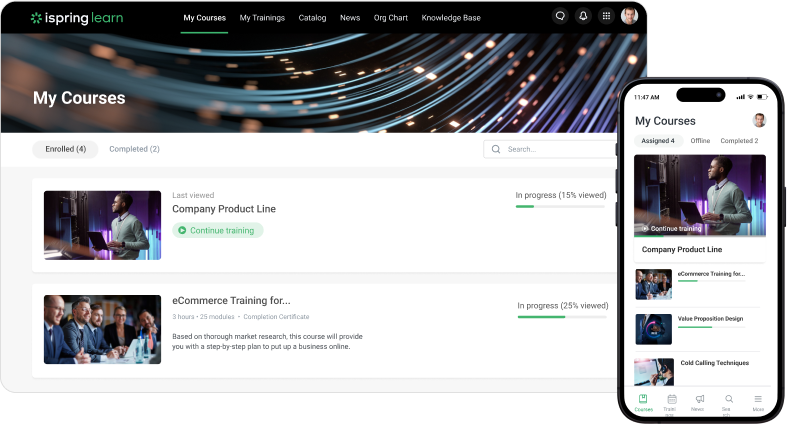 iSpring Learn interface