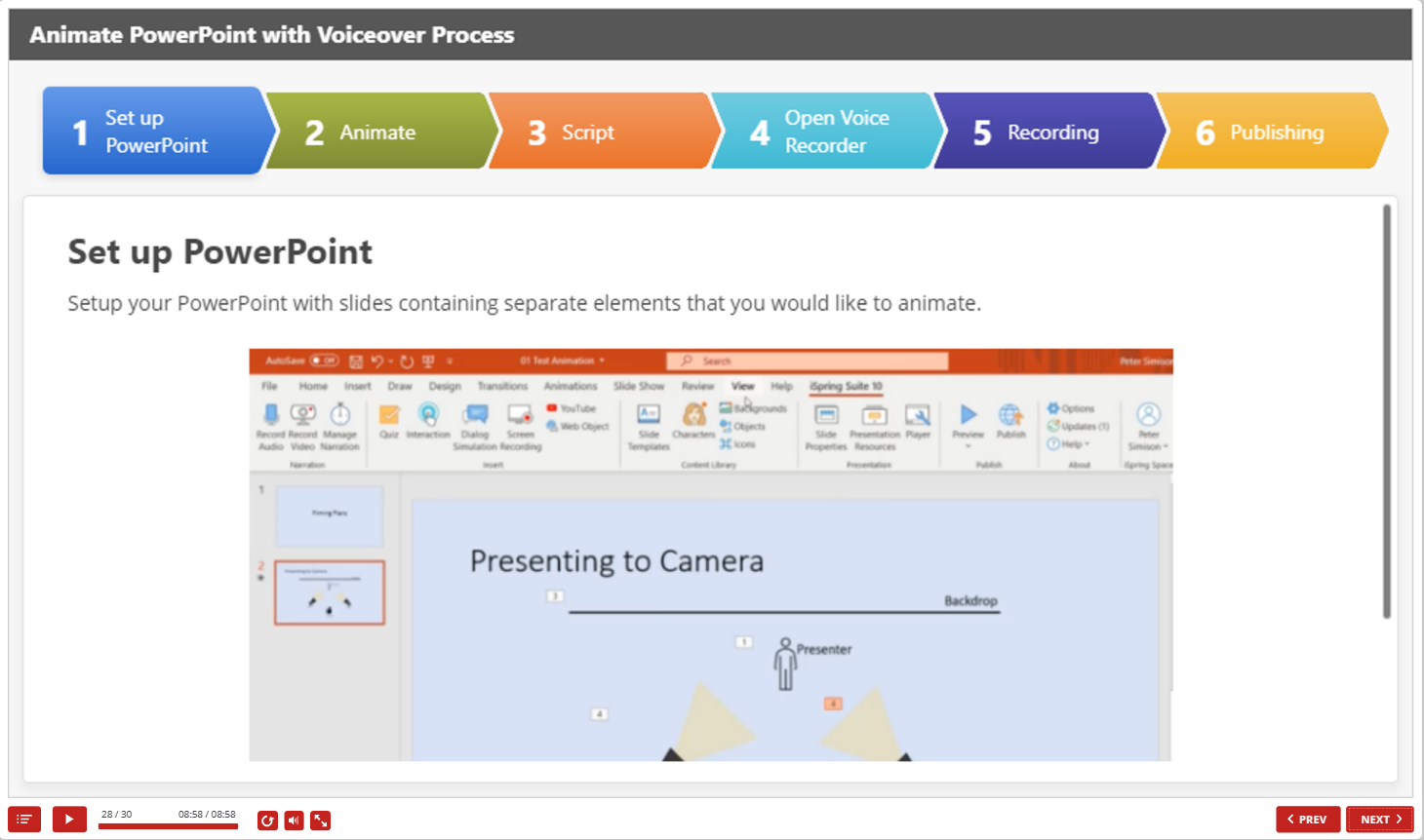 Example of a course created by VFM Associates