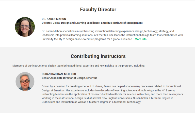 Emeritus’ team of instructional design experts