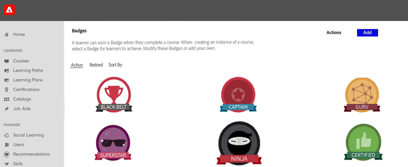 Adobe Learning Manager gamified LMS