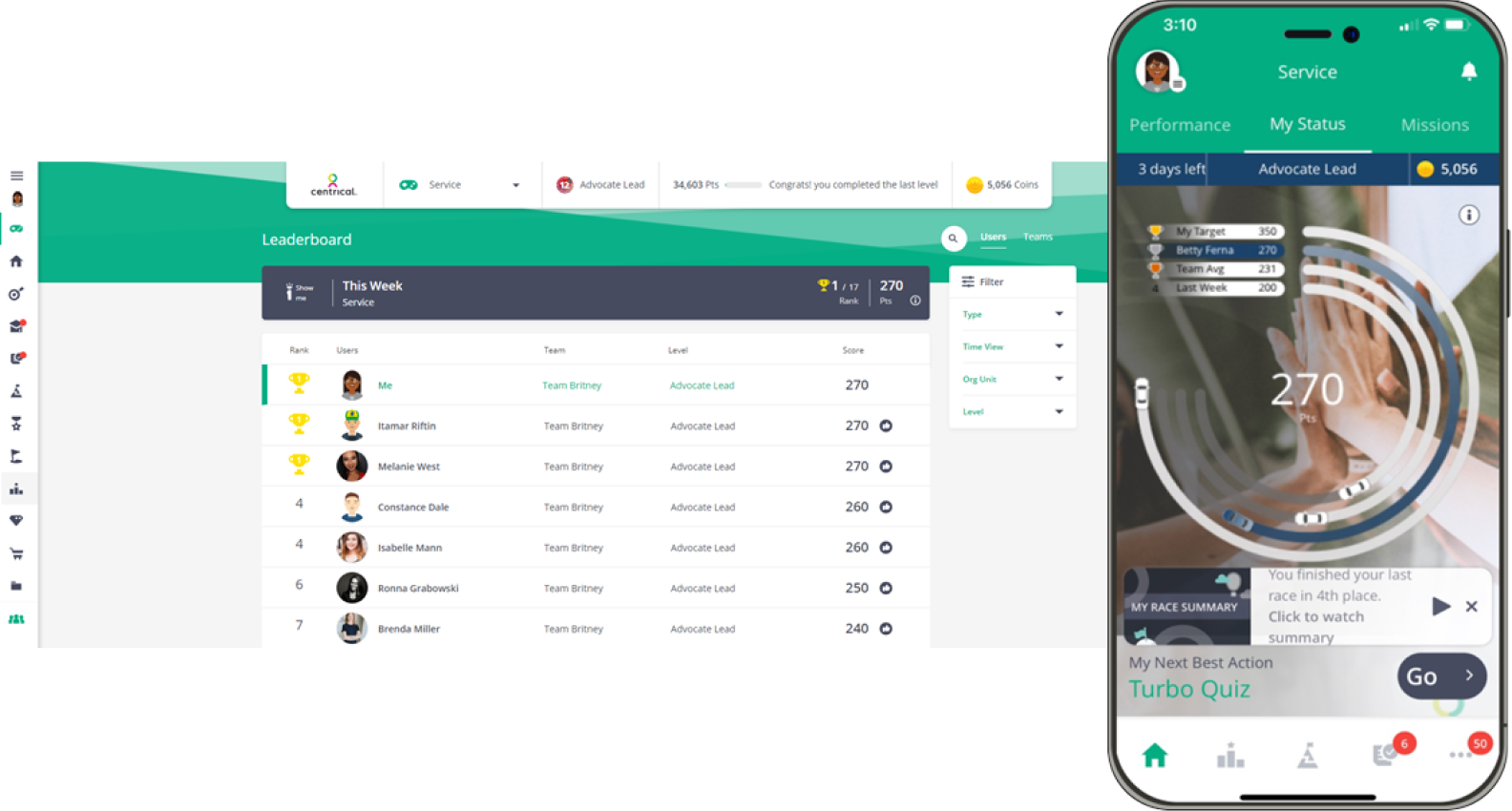 Centrical gamified LMS