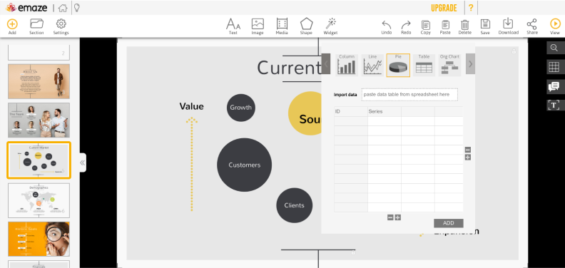 Emaze slide editor