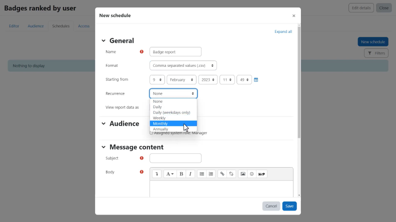 Creating custom reports in Moodle