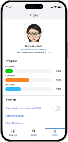 eFront’s mobile app