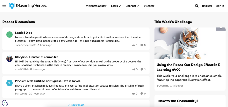 Articulate support community