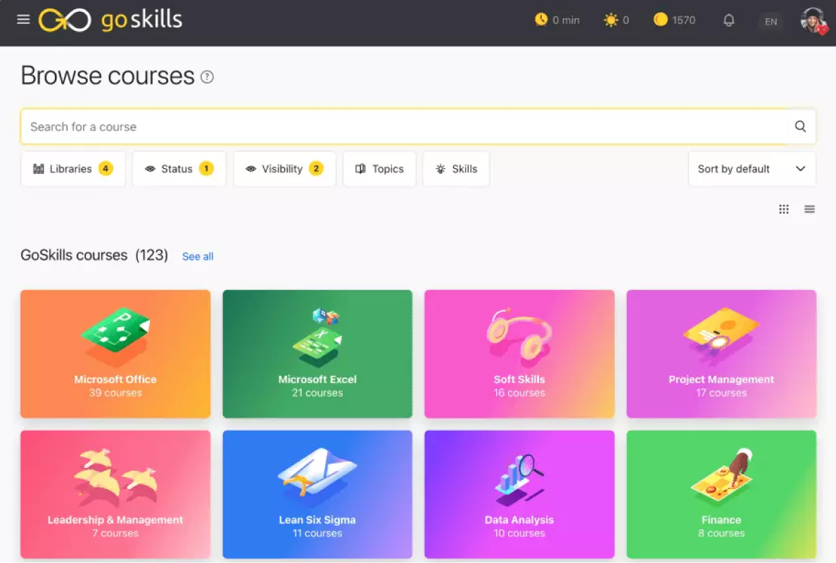 GoSkills interface
