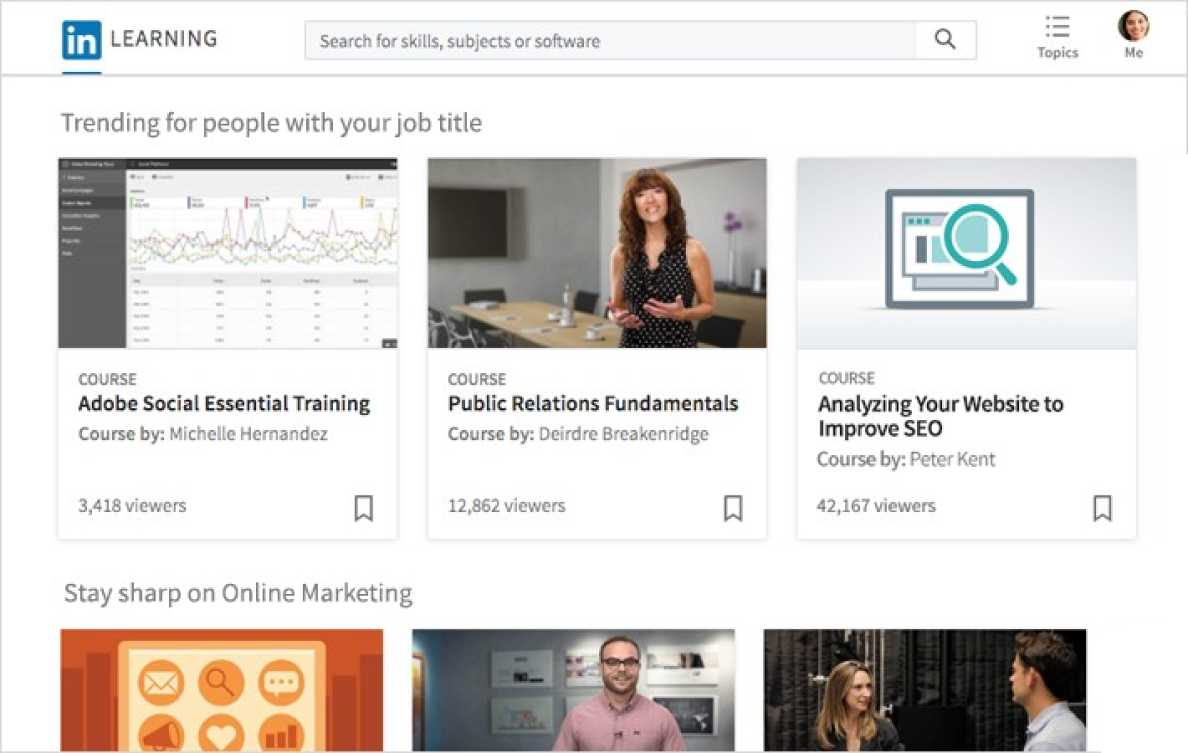 LinkedIn Learning interface
