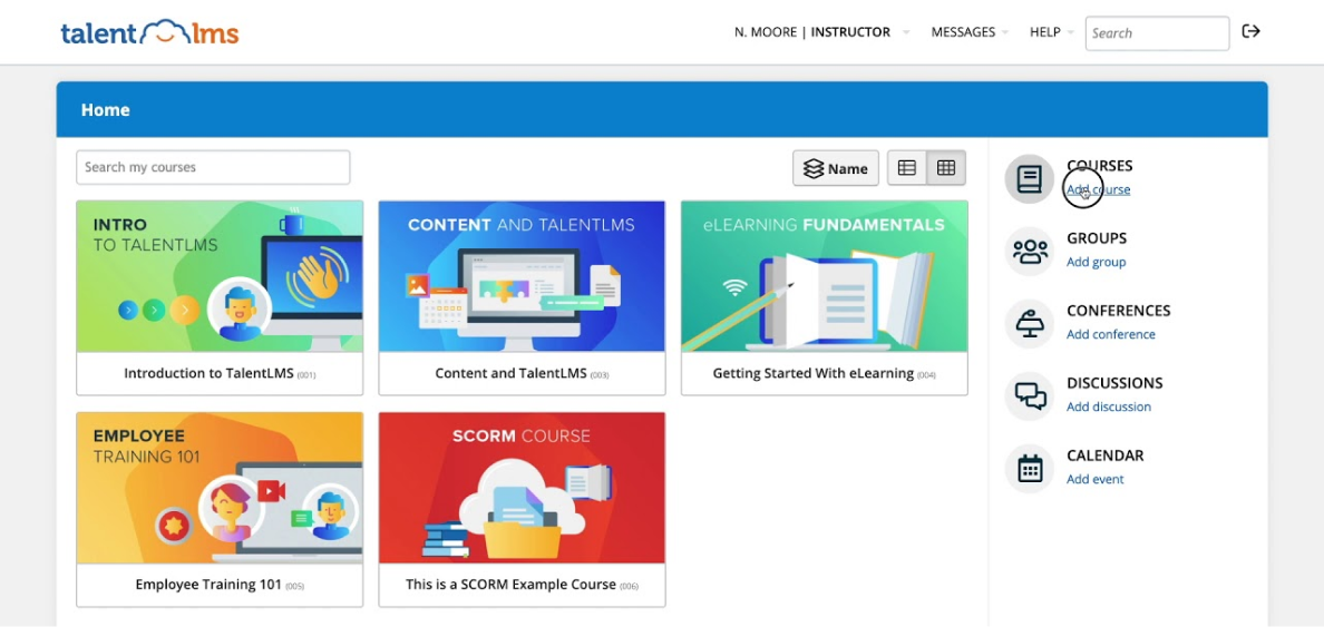 Talent LMS interface