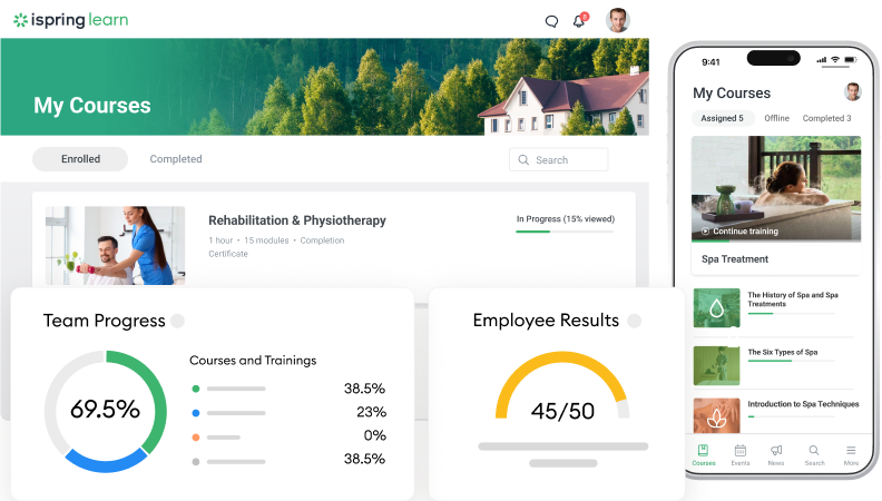 iSpring Learn LMS interface