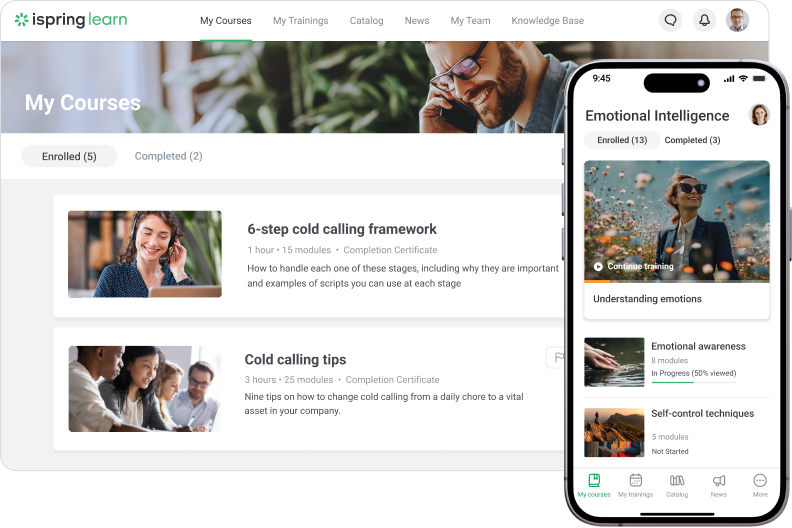 The iSpring Learn LMS mobile app