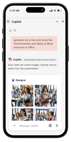 Generating images with a prompt in Copilot