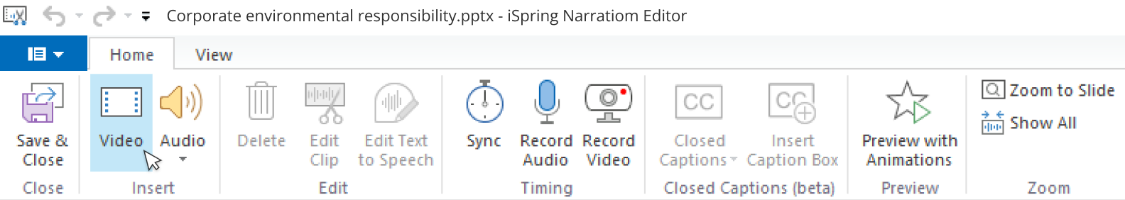 How to import a pre-recorded video