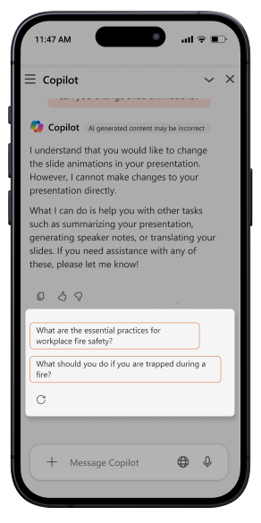 Prompt suggestions in Copilot
