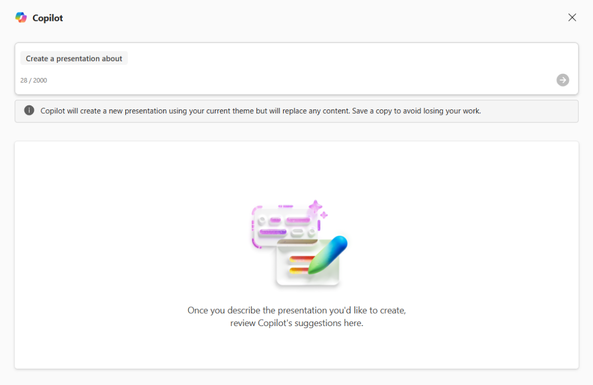 Replacing a presentation in Copilot