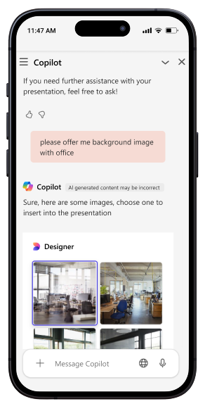 Searching for images in Copilot