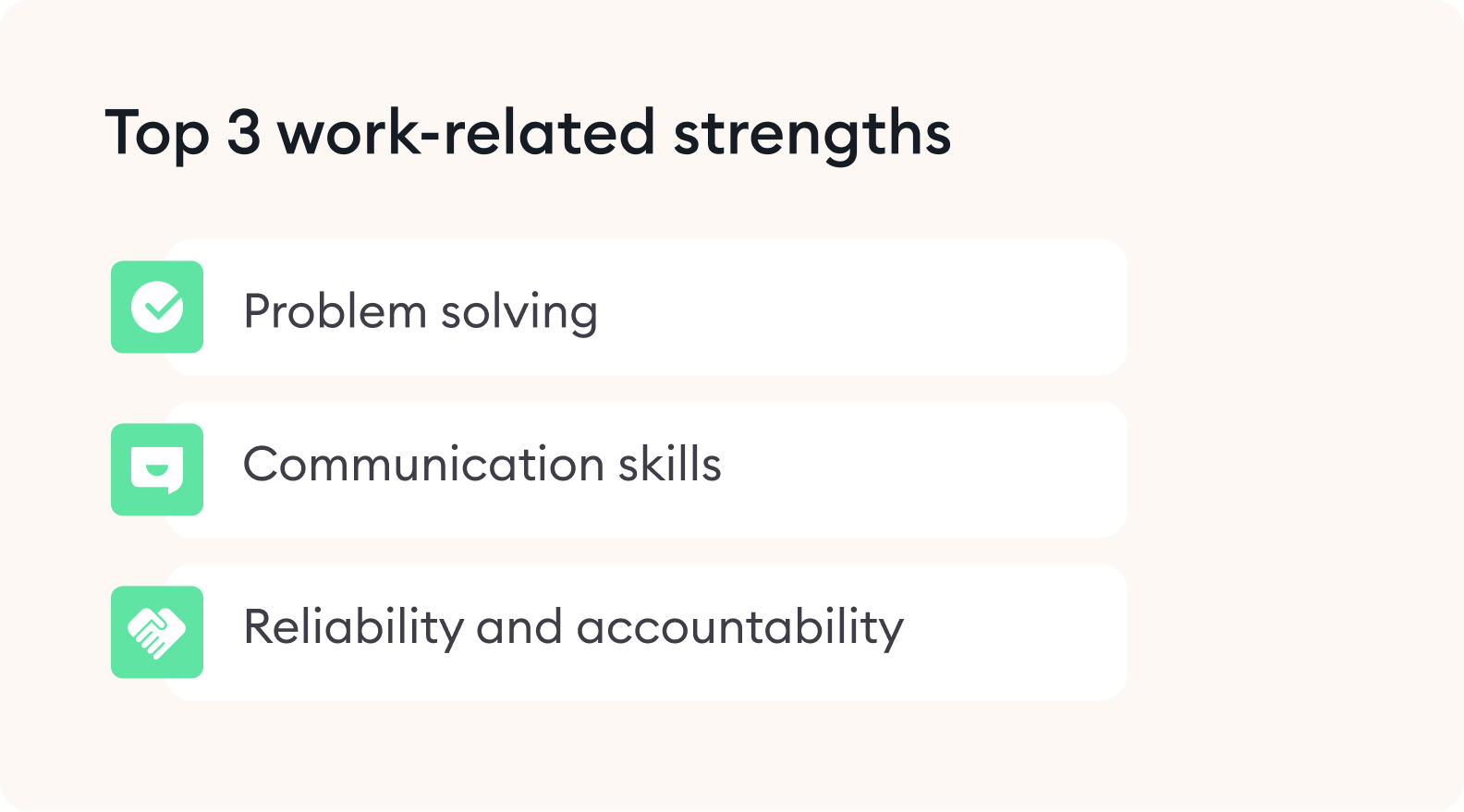 Top 3 work-related strengths