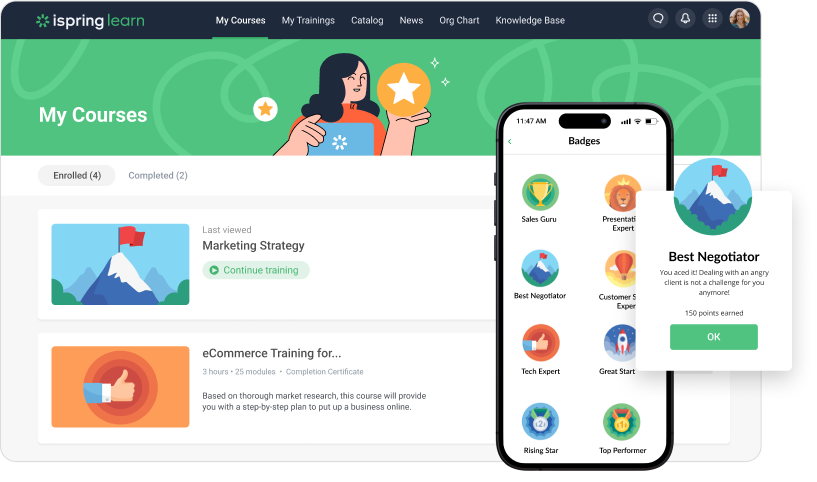 iSpring Learn LMS interface