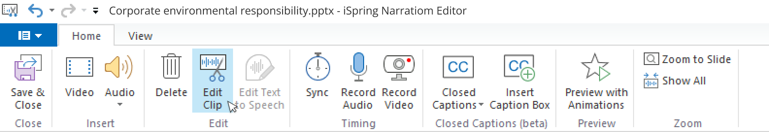 iSpring Narration Editor
