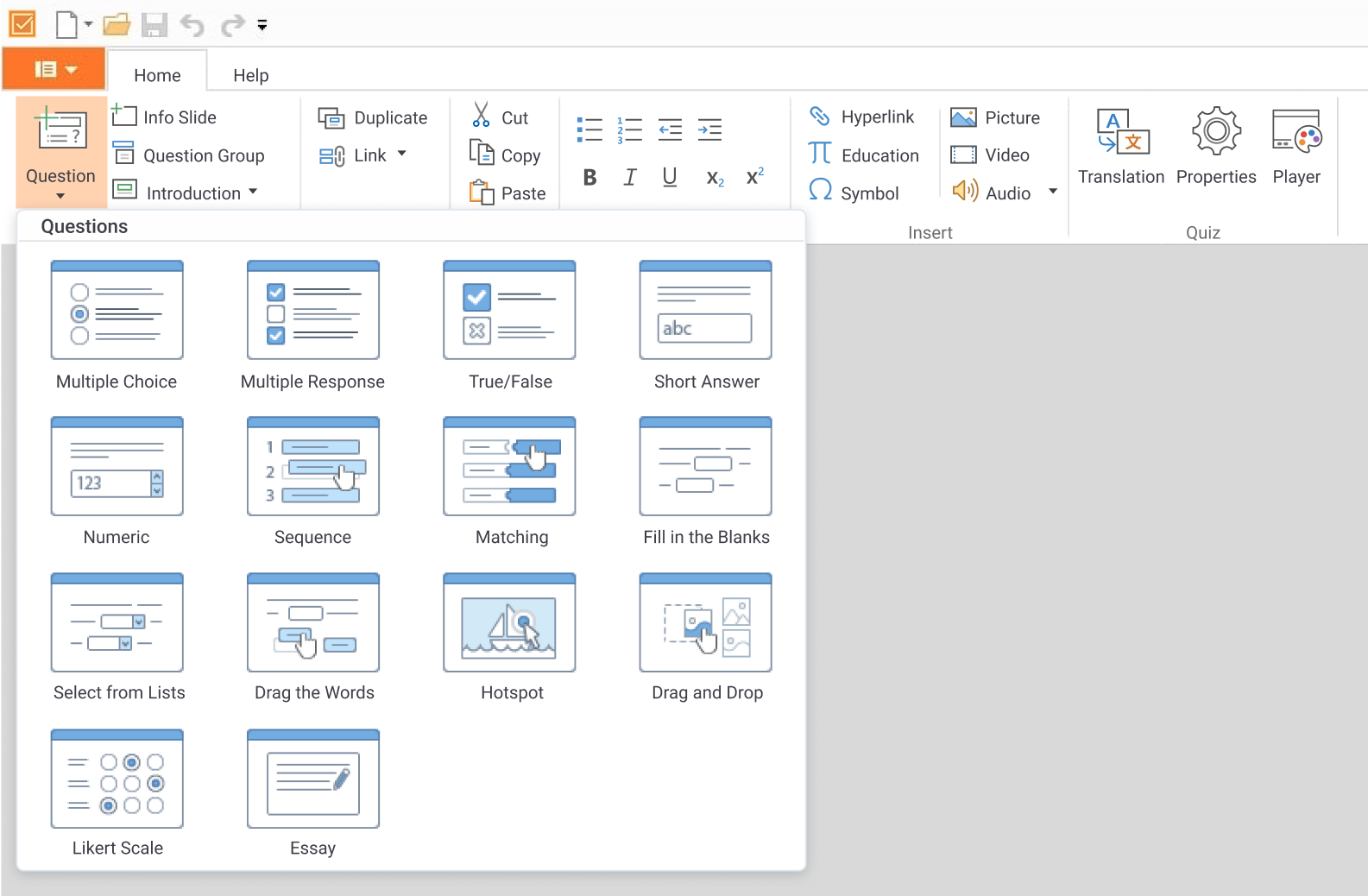 14 types of assessments in iSpring Suite