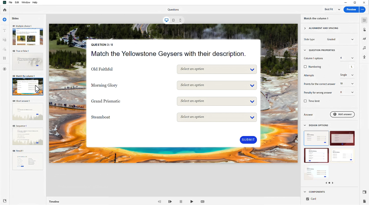 Creating an interactive quiz in Adobe Captivate