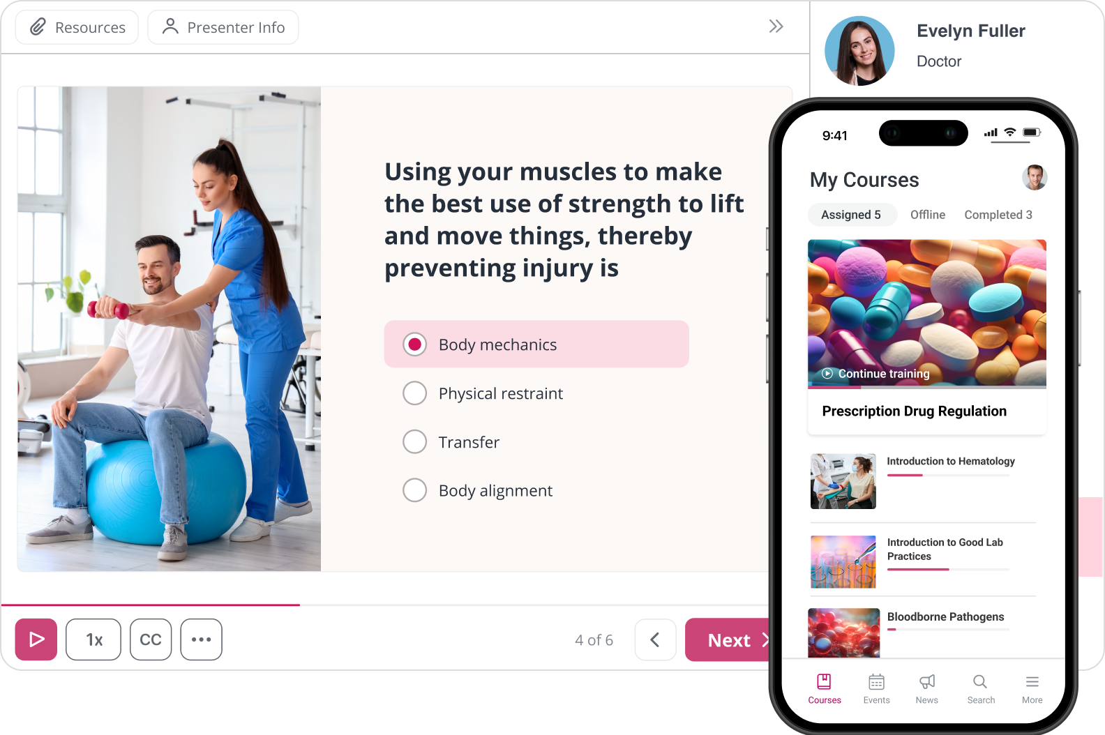 Built-in player for SCORM-compliant files