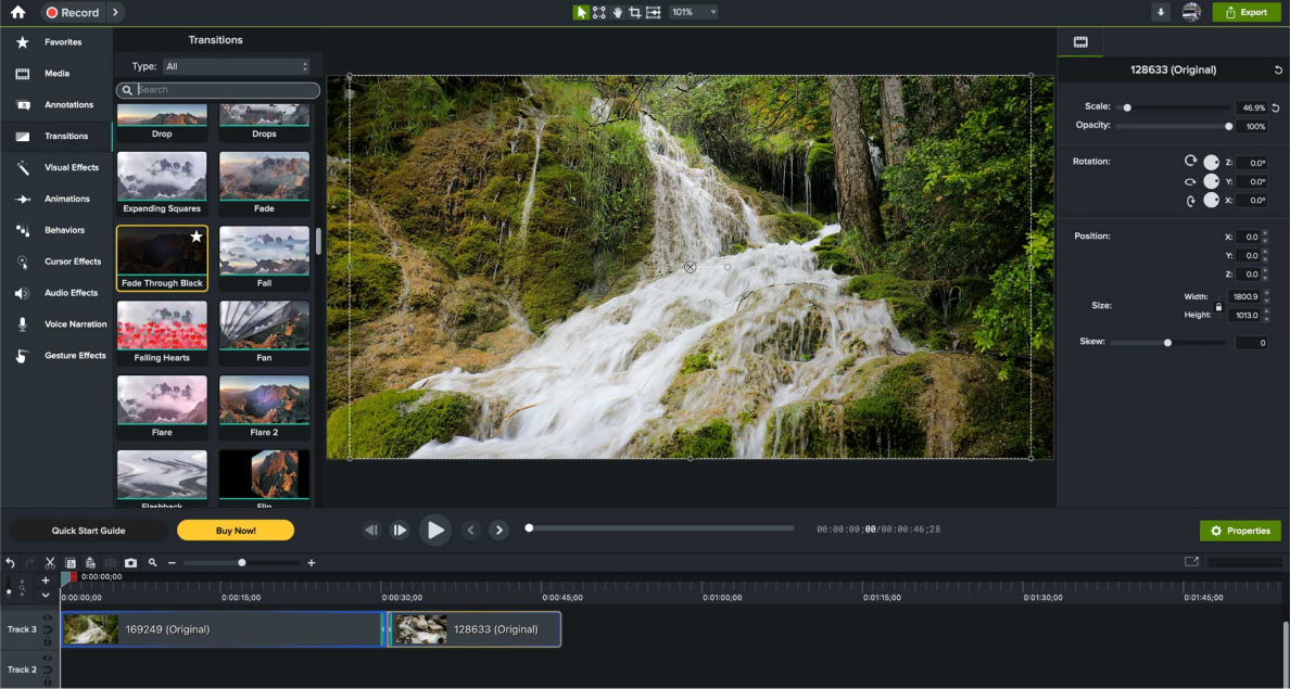 Camtasia screen recorder interface