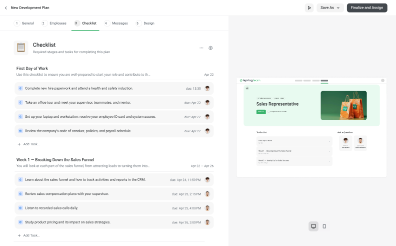 Development Plans in iSpring Learn