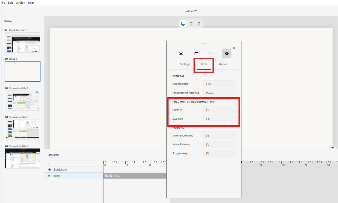 Full-motion recording (FMR) in Adobe Captivate