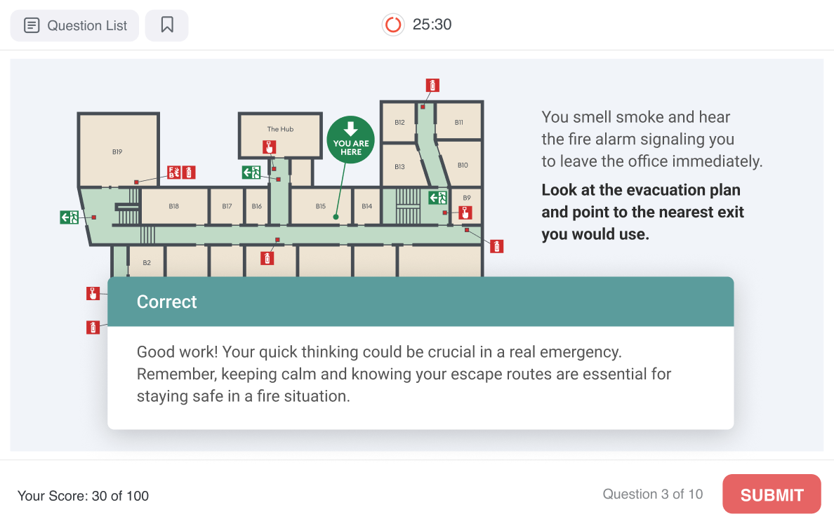Hotspot quiz created with iSpring Suite