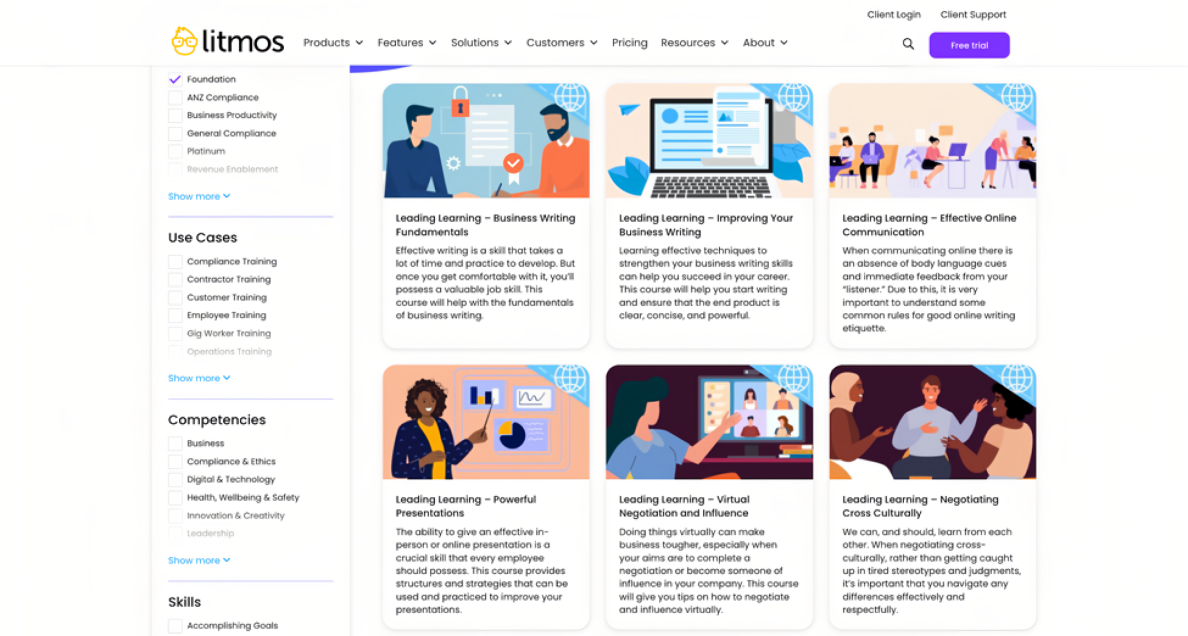 The Litmos content library