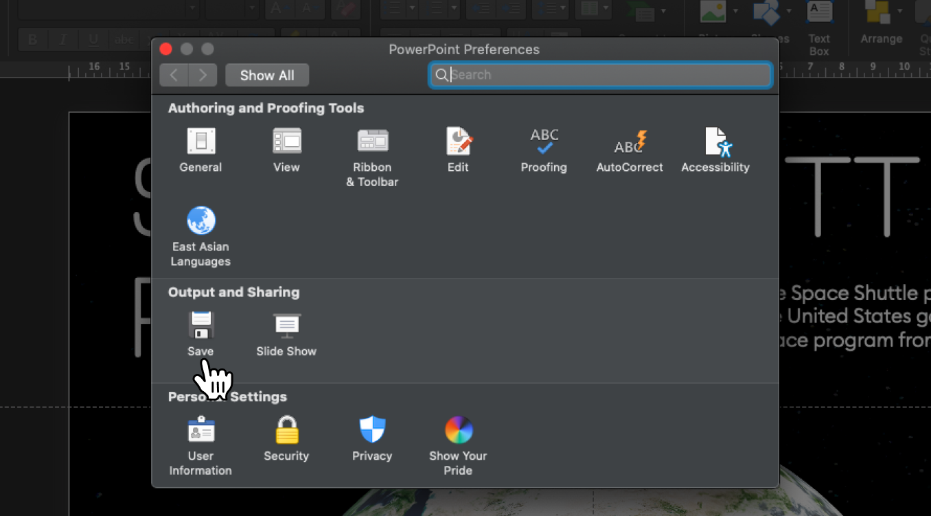 Output and Sharing section in PPT
