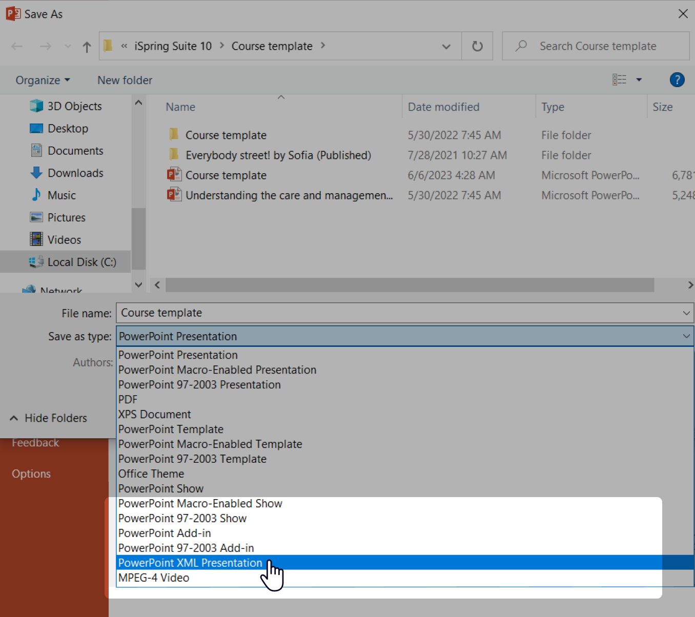 PowerPoint XML Presentation format