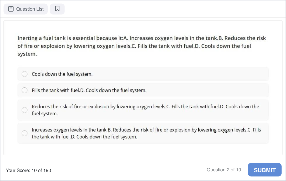 A SIMAC quiz created in iSpring Suite