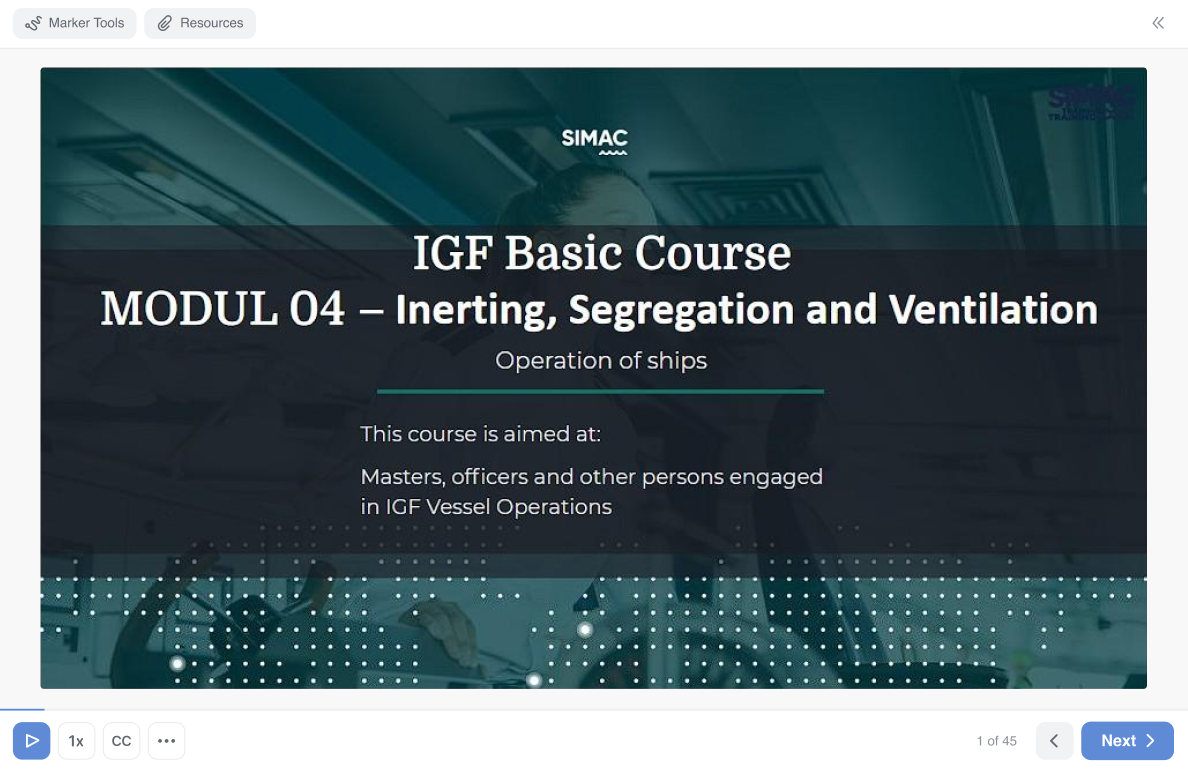 A SIMAC training course created in iSpring Suite
