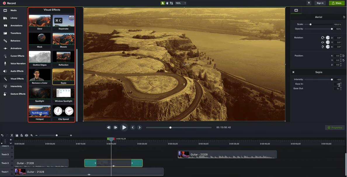 Visual effects in Camtasia