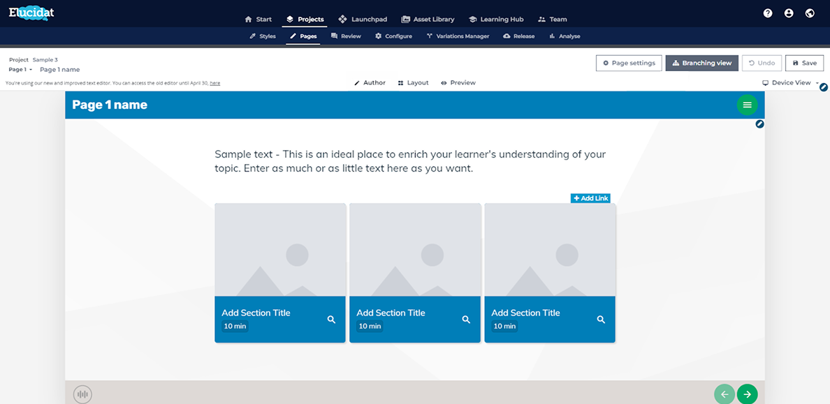 Elucidat authoring tool