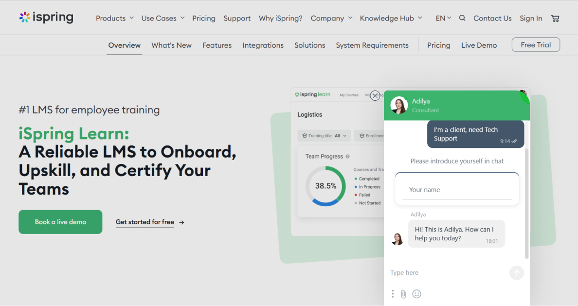 iSpring LMS support services