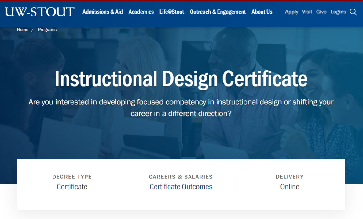 Instructional Design Certificate Program by the University of Wisconsin-Stout