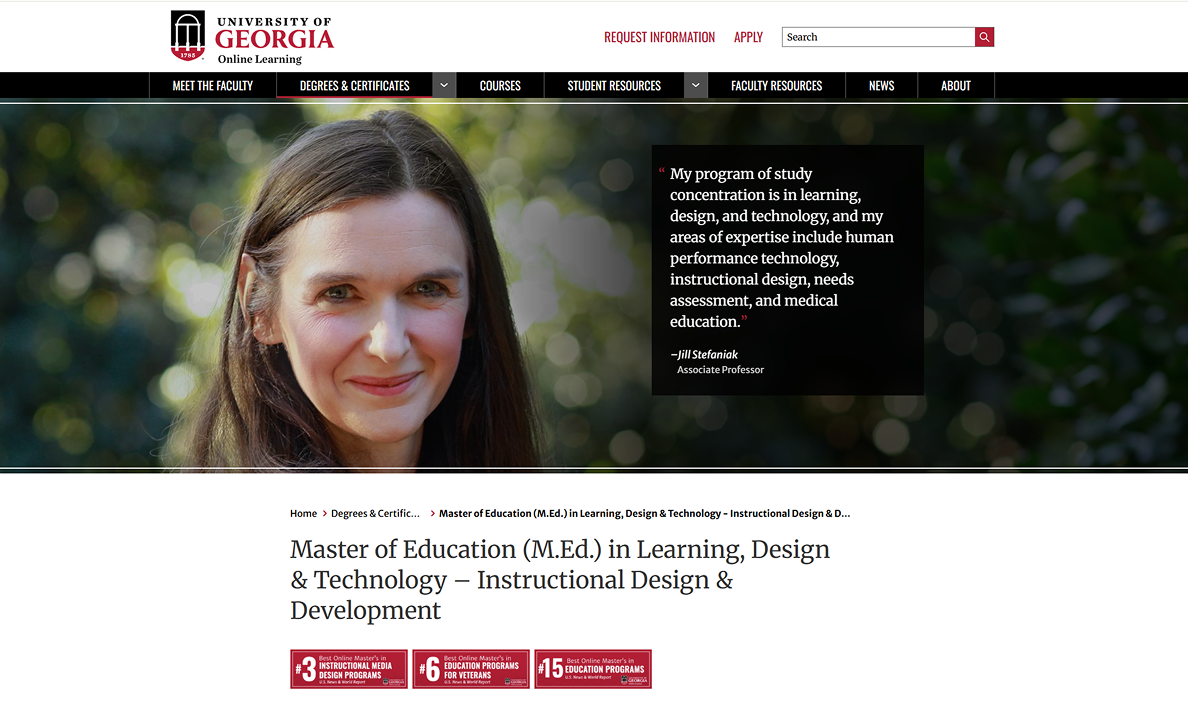 Master’s Program in Instructional Design by the University of Georgia